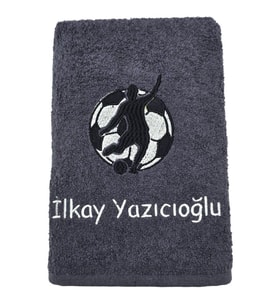 İsimli Futbol Temalı Antreman Havlusu 50x90 cm (Kırmızı)