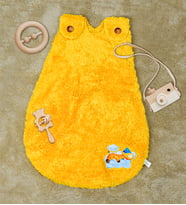 Baskılı Peluş Bebek Uyku Tulumu (Sarı)