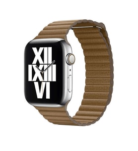 Apple Watch Ultra 49mm Kordon KRD-09 Mıknatıslı Deri Kordon (Kahverengi)