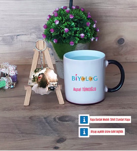 Biyolog Kupa Bardak Beyaz ve Fotoğraflı Ahşap Anahtarlık HediyeBiyologa Hediye (Model 9)