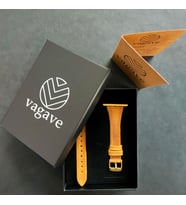 vagave Apple Watch Kadın Crazy Deri Kordon İsme Özel 3-4-5-6-7 / 38&40mm (Hardal Sarısı)