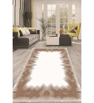 Dijital Kaymaz Taban Yıkanabilir Modern Renkli Salon Halısı Mutfak Halısı Yolluk ND-HT-1037 (Kahverengi)