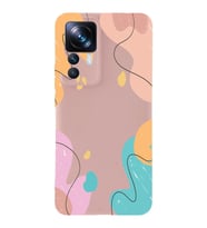 PrintiFy Xiaomi Mi 12T Uyumlu Lansman Kılıf Karışık Renkler Tasarımlı İçi Kadife Kapak (Pudra)