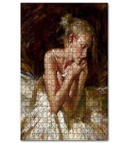 Cakapuzzle Beyaz Elbiseli Balerin Puzzle Yapboz MDF (Ahşap) (500 Parça)