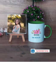 Kadın Sınıf Öğretmenine Hediye Fotoğraflı Dekoratif Taş, Kupa Bardak Beyaz Hediye Öğretmenler Günü Hediyesi (Model 14)