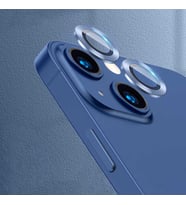 Uyumlu Model Apple iPhone 13 Mini Kamera Lens Koruyucu Çerçeveli Koruyucu CL-07 (Mavi)