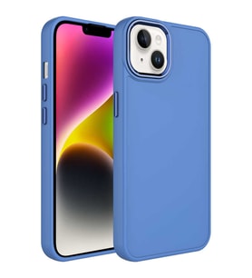 iPhone 14 Plus Kılıf Luna Dışı Soft Yumuşak İçi Kadife Kılıf (Açık Gri)