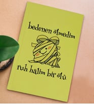 BK Gift Esprili Tasarım Serisi Sert Kapaklı Sarı Defter, Arkadaşa Hediye, Yeni İş Hediyesi, Doğum Günü Hediyesi, Anı Defteri (Model 5)
