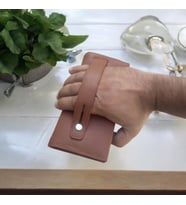 Lederax Telefon Bölmeli Mıknatıslı Portföy Kartlık Uzun Cüzdan LD505 (Taba)