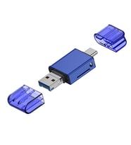 ALLY USB 3.0+Type-c+Lightning Sd Kart Okuyucu - Hızlı Card Reader (Mavi)