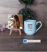 Teyzeye Hediye Fotoğraflı Dekoratif Taş, Kupa Bardak Beyaz Hediye (Model 5)