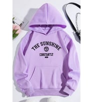 The Sunshine Baskılı Oversize Sweatshirt (Lila)
