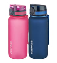 Uzspace 2'li Tritan Matara Seti 650 ml 14 Farklı Renk Seçeneği FiftyFifty (Pembe-Lacivert)