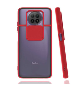 Ceponya Xiaomi Redmi 9C Kılıf Kamera Korumalı Mat Yüzey Silikon (Kırmızı)