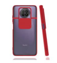 Ceponya Xiaomi Redmi 9C Kılıf Kamera Korumalı Mat Yüzey Silikon (Kırmızı)