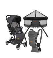 TommyBaby İnci 3 lü Set Kabin Bebek Arabası Katlanır Beşik Kanguru (Antrasit)