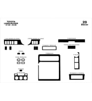 Meriç® Toyota Land Cruiser Ön Torpido Kaplama Maun 20 Parça 1996-1998 (Piano Black)
