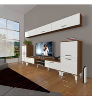 Decoraktiv Eko 9 Mdf Dvd Silver Tv Ünitesi Tv Sehpası (Beyaz - Kahverengi)