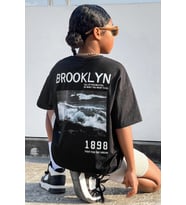 Çocuk 1898 Brooklyn Pamuklu Tshirt (Siyah)