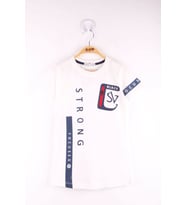 Toontoy Erkek Çocuk T-Shirt Strong Baskılı (Ekru)