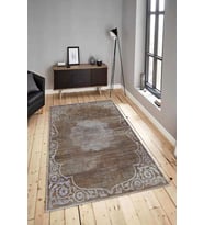 Dijital Baskılı Yıkanabilir Kaymaz Modern Renkli Salon Halısı Mutfak Halısı Yolluk ND-HY-1330 (Kahverengi)