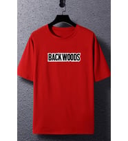 Unisex Backwoods Baskılı T-shirt (Kırmızı)