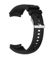 Huawei Watch GT GT2 GT3 GT4 42mm/Honor Magic 2 Kordon Çizgili Silikon Kordon (Siyah)