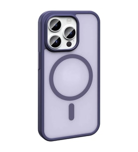 Vendas iPhone 14 Pro Kılıf Magsafe Şarj Özellikli Mat Arka Yüzey Zore Sio Kapak (Koyu Mor)