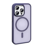 Vendas iPhone 14 Pro Kılıf Magsafe Şarj Özellikli Mat Arka Yüzey Zore Sio Kapak (Koyu Mor)