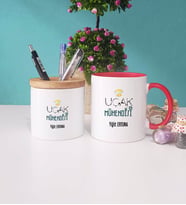 Uçak Mühendisi Kupa Bardak Lacivert ve Kalemlik (Model 8)