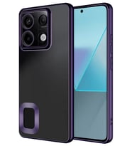 Xiaomi Redmi Note 13 Pro 5G Kılıf Köşeleri Renkli Şeffaf Kamera Korumalı Silikon Luxury Kapak (Mor)