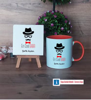 En Cool Baba Dekoratif Taş, Kupa Bardak Kırmızı Hediye Babaya Hediye (Model 12)