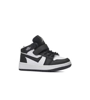 Günlük Unisex Sneaker Bağcıklı Kaymaz Taban Bilekli Basketbol Ayakkabı 8070 (Siyah - Beyaz)