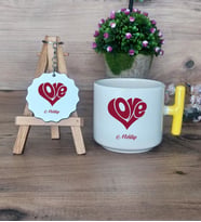 Love Sevgili Hediye Seti Kupa Bardak T Kulplu ve Anahtarlık Sevgiliye Sevgililer Günü Hediyesi (Model 5)