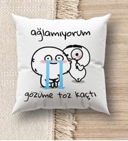 BK Gift Esprili Beyaz Kırlent Yastık, Ev Hediyesi, Ev Dekorasyonu, Dekoratif Hediye (Model 13)