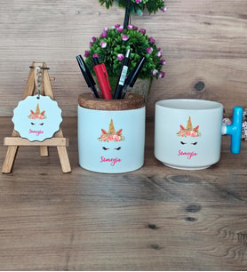Unicorn Hediye Sepeti Kupa Bardak T Kulplu, Kalemlik ve Anahtarlık Arkadaşa Kız Kardeşe Hediye (Model 3)