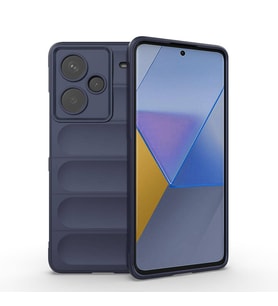 Xiaomi Redmi Note 13 Pro Plus 5G Kılıf Esnek TPU Oyuklu Arka Yüzey Tasarımlı Zore Etnik Silikon Kapak (Lacivert)