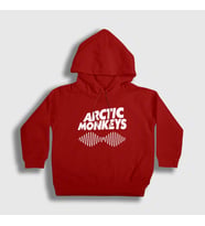 Presmono Unisex Çocuk Beyaz Cover Arctic Monkeys Kapüşonlu Sweatshirt 12880tt (Kırmızı)