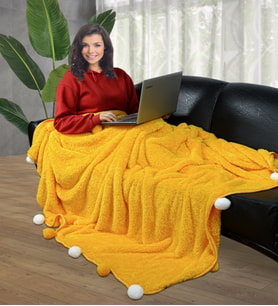 Çift Kişilik Welsoft Peluş Battaniye 200*220 Cm (Sarı)