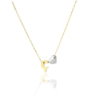 Papatya Silver 925 Ayar Gümüş Mini Üç Boyutlu Harf Kalp Kolye (Gold)