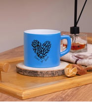 Trace Of Love  Tasarımlı Renkli Nescafe Fincanları 220 ML (Mavi)