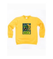Hulk baskılı pamuklu kumaş çocuk sweatshirt (Sarı)