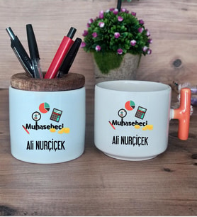 Muhasebeci Hediye Sepeti Kupa Bardak T Kulplu, Kalemlik Hediyeleri Muhasebeciye Hediye (Model 7)
