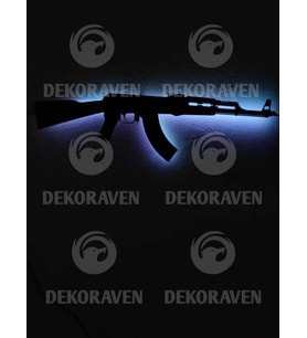 Ak-47 Led Işıklı Tablo (Beyaz)