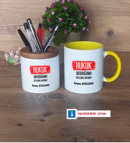 Hukuk Okuduğumu Söylemiş Miydim Kalemlik, Kupa Bardak T Kişiye Özel Hediye (Model 10)