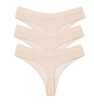 Vanilya Secret Pamuk Tanga  3'Lü Paket (Kum Taşı)
