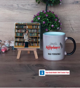 Kütüphaneci Fotoğraflı Dekoratif Taş, Kupa Bardak Beyaz Hediye (Model 9)