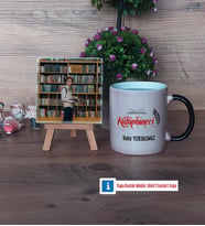 Kütüphaneci Fotoğraflı Dekoratif Taş, Kupa Bardak Beyaz Hediye (Model 9)