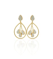 Kadir Jewellery 22 Ayar Altına Kaplama Kadın Sallantılı Küpe -El İşçiliği Ve Hipoalerjenik Küpe (Beyaz)