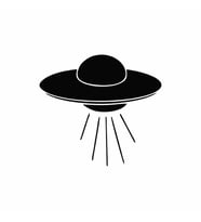 Ufo Araba Sticker siyah 15x13 CM (Siyah)